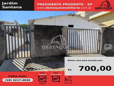 Casa para Locao, em Presidente Prudente, bairro Jardim Santana, 2 dormitrios, 1 banheiro, 2 vagas