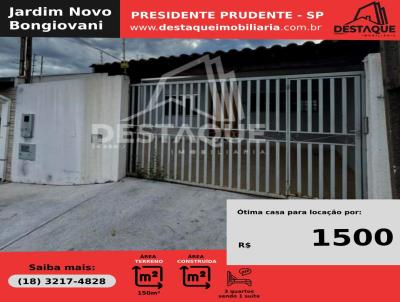 Casa para Locao, em Presidente Prudente, bairro Jardim Novo Bongiovani, 3 dormitrios, 1 banheiro, 1 sute, 2 vagas