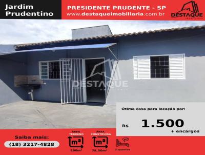 Casa para Locao, em Presidente Prudente, bairro Jardim Prudentino, 2 dormitrios, 1 banheiro