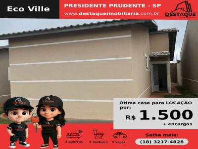 Casa em Condomnio para Locao, em Presidente Prudente, bairro Parque Residencial Damha II, 3 dormitrios, 2 banheiros, 1 sute, 2 vagas