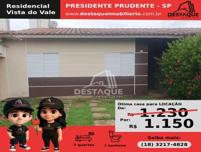 Casa em Condomínio para Locação, em Presidente Prudente, bairro Residencial Vista do Vale, 2 dormitórios, 1 banheiro, 1 vaga